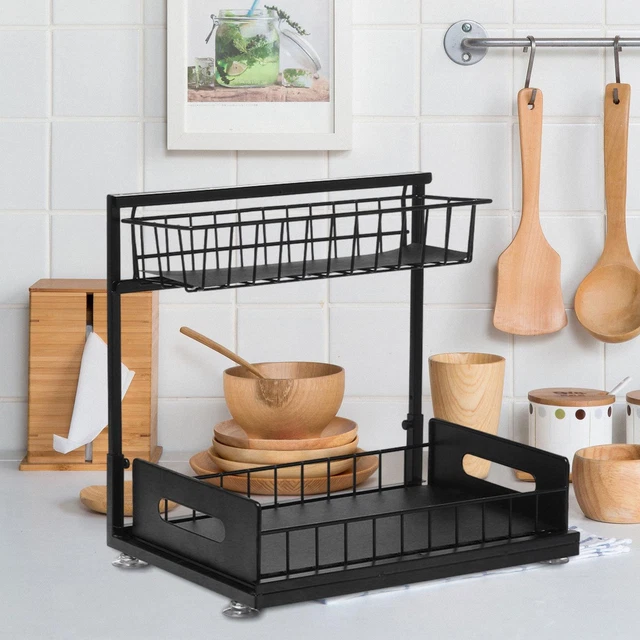 Support D'évier En Inox - Organisateur Pour éponges, Torchons, Savon - Gain De Place Cuisine & Salle De Bain