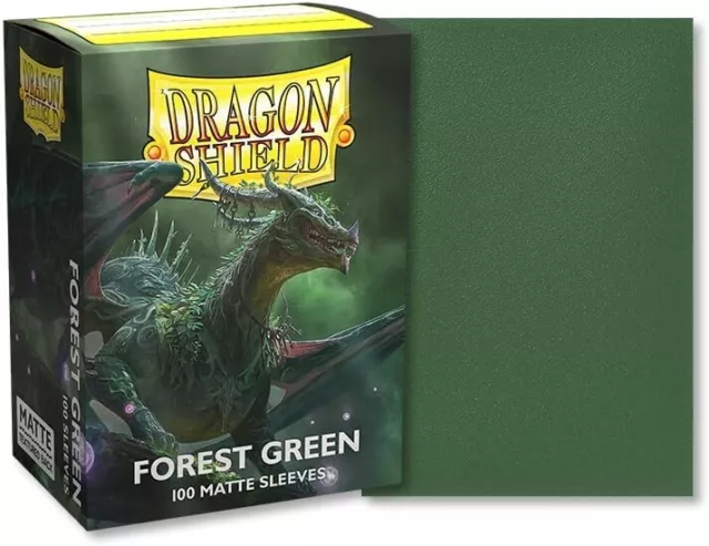 Dragon Shield - Matte Sleeves Forest Green(100)  | Standard Size |  Fits Pokemon 3