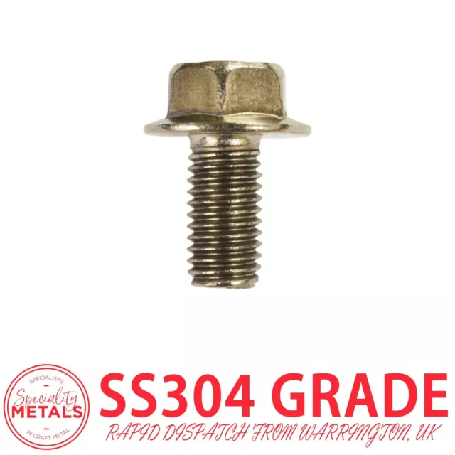 M10 (10mm) x 20mm | Hexagon Head Flanged Bolts Hex Screws A2 Stainless Steel