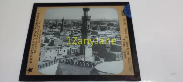 J06 HISTORIC Glass Magic Lantern Slide VIEW OF CAIRO FROM GAMI IBN TULUN EGYPT