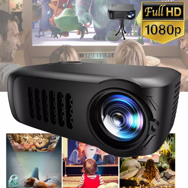 1500 Lumen Mini Beamer Tragbarer Projektor HD 1080P HDMI Video Heimkino Leinwand