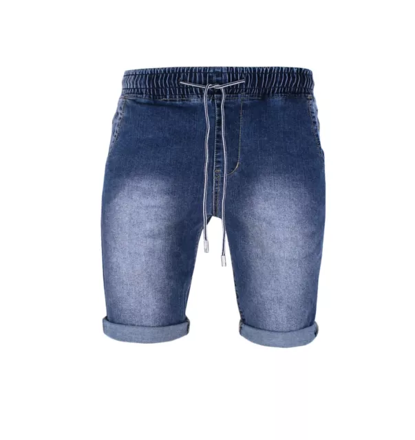 bermuda uomo pantalone corto jeans  shorts casual estivo denim blu 3