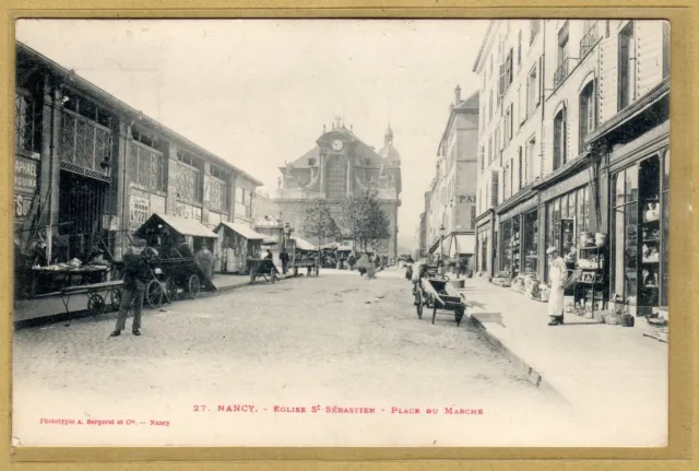 Cpa Nancy - Eglise St Sébastien - Place du marché al019