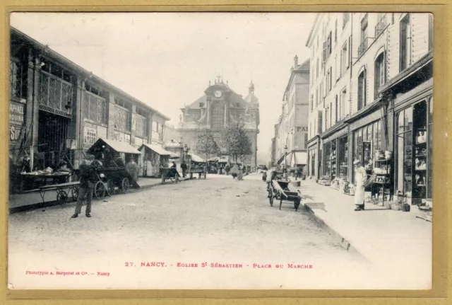 Cpa Nancy - Eglise St Sébastien - Place du marché al019