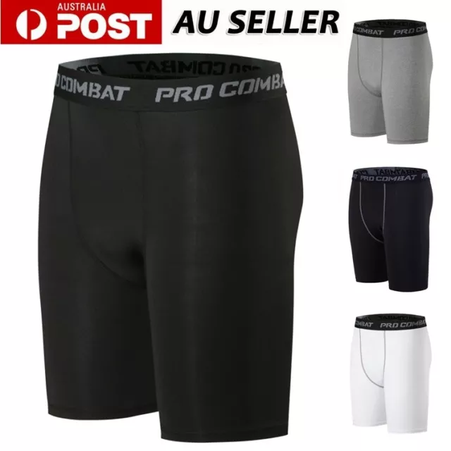 Men's Compression Shorts Sports Briefs skin tight fit gym Running Base layer AU