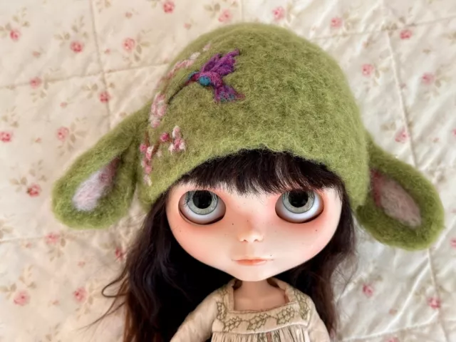 OOAK Custom Blythe Doll Needle Felted Lamb Wool HAT/Helmet by ~ Tutubella