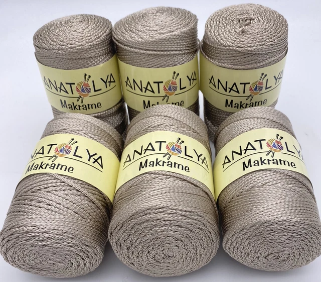 Cable de ganchillo de poliéster Anatolia 2 mm - bolsas joyería macramé 6x100 g - beige