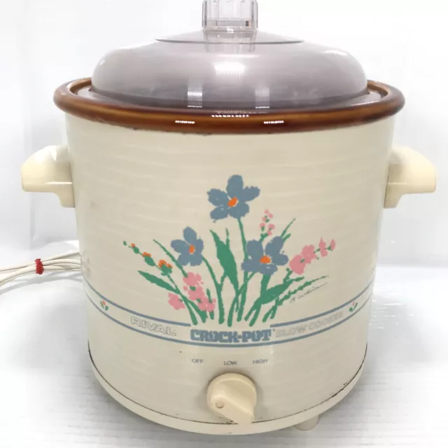 Vintage floral design Rival Crock Pot 3.5 Quart Slow Cooker Model