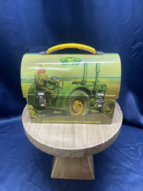John Deere Tin Box Lunchbox Quality Farm Equipment Tractor Scene 7 X 5.5 X 3.5