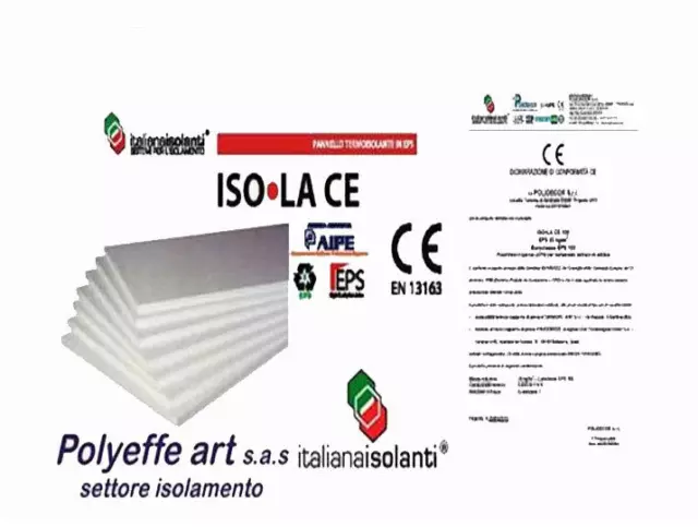 10 PANNELLI IN POLISTIROLO ISOLAMENTO TERMICO DENSITA' 20 KG MC 100 x 50 x 2 CM