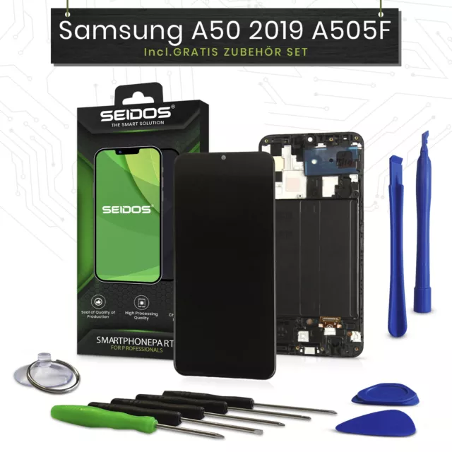 OLED Display für Samsung Galaxy A50 2019 A505F LCD Touch Screen Glas + Rahmen