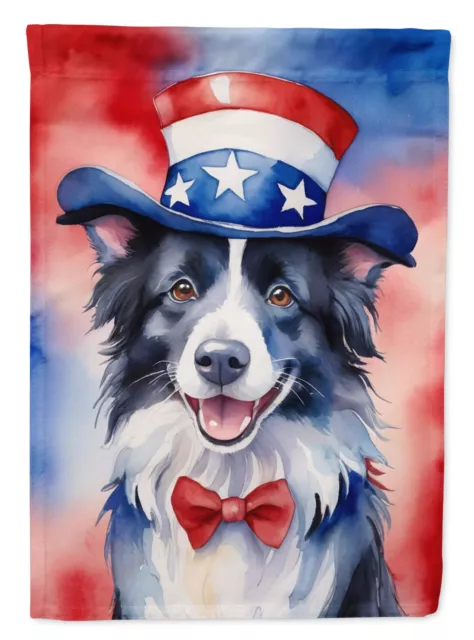 Border Collie Patriotic USA American Flag Garden Size DAC5663GF