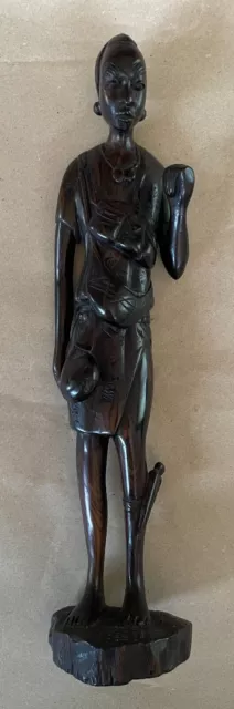 Très Belle Statuette Ancienne - Origine Afrique - Bois - Années 1970