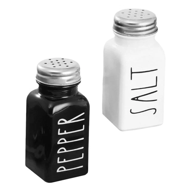 2 piezas botella de dispersión de pimienta en blanco y negro botella de vidrio transparente