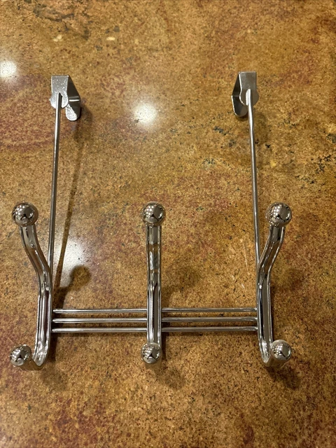 Over the Door Chrome Towel Hook 3 Hooks Heavy Duty