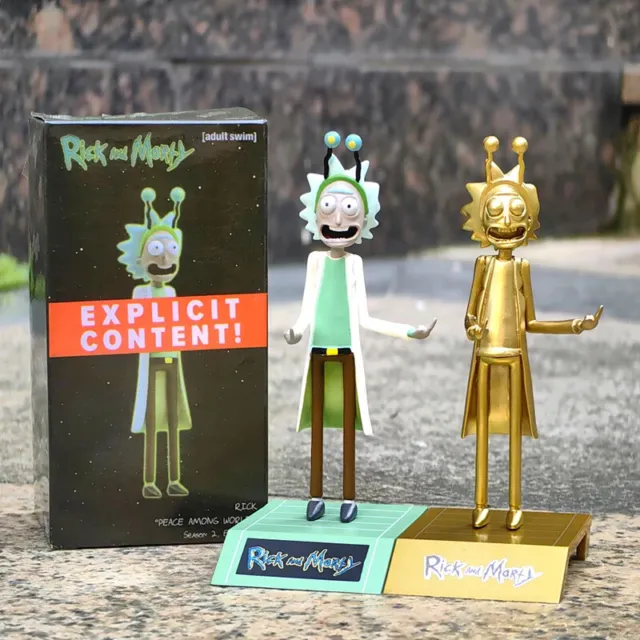 Rick Sanchez and morty anime Action Figure Middle Finger Peace among Worlds Toys