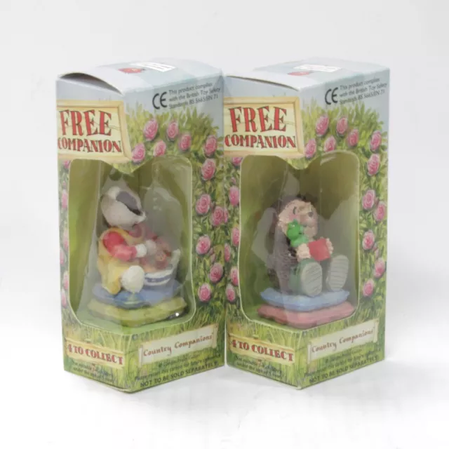 Typhoo Tea Country Companions Figurines x2 Badger & Hedgehog Promo Items in Box