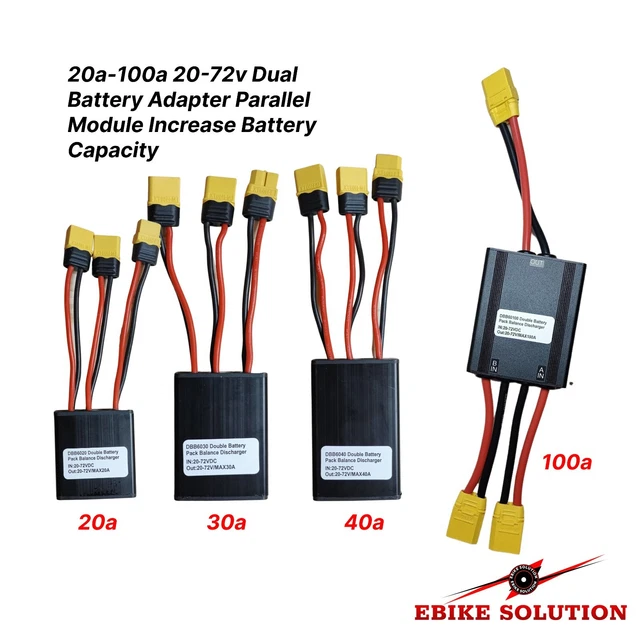 EBIKE DUAL BATTERY Connection Adapter Parallel Module Increase Battery