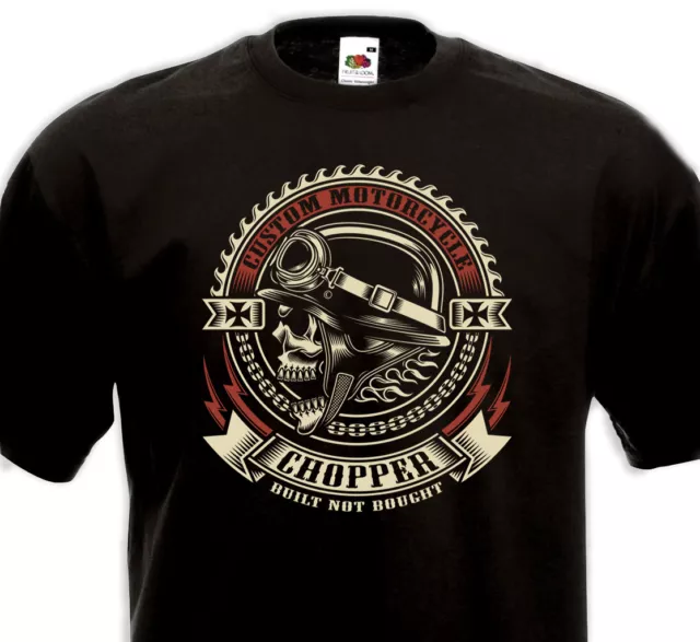 Tee Shirt CHOPPER - Custom Motorcycle Biker Rider Indian Harley Davidson Bobber