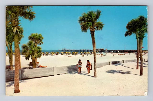 Clearwater FL-Florida, White Sand Beach, Antique, Vintage c1973 Postcard