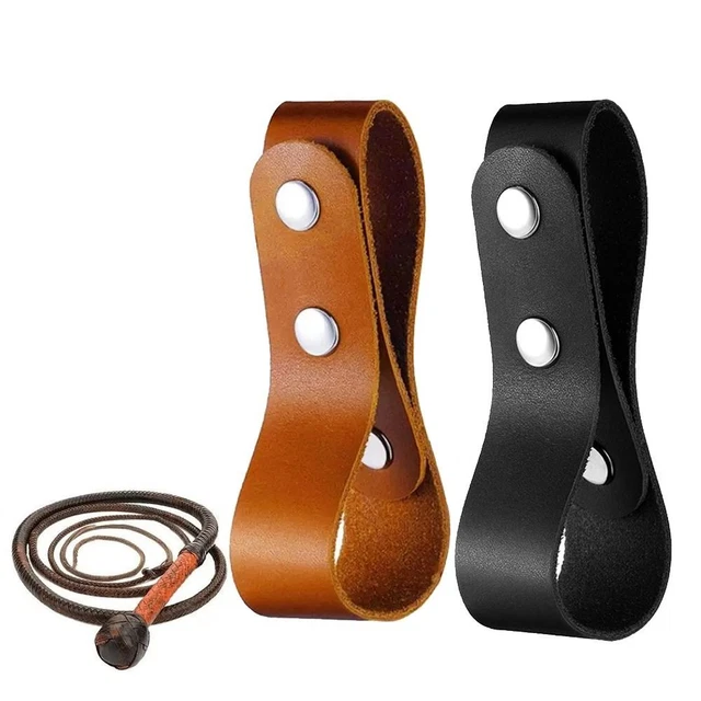 1pc Halloween Belt Whips Holder PU Leather Bullwhip Whip Loop  Cowboy