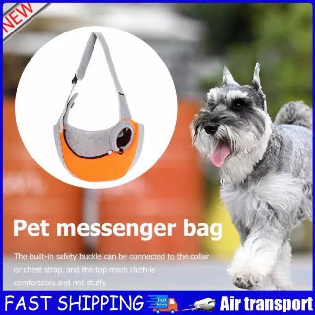Polyester Cat Carrier Bag Dog Carrier Pouch Pet Outdoor Products (Grey Orange) A