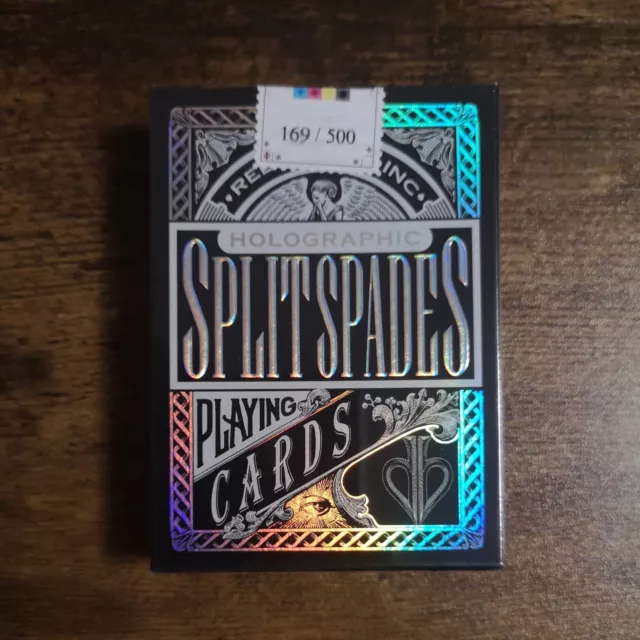 HOLOGRAPHIC SPLIT SPADES Onyx Playing Cards New David Blaine Red 