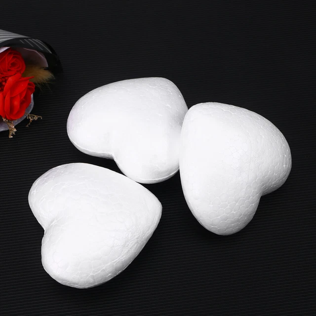 3 piezas bola de poliestireno en forma de corazón artesanal para uso artístico y artesanal hágalo usted mismo