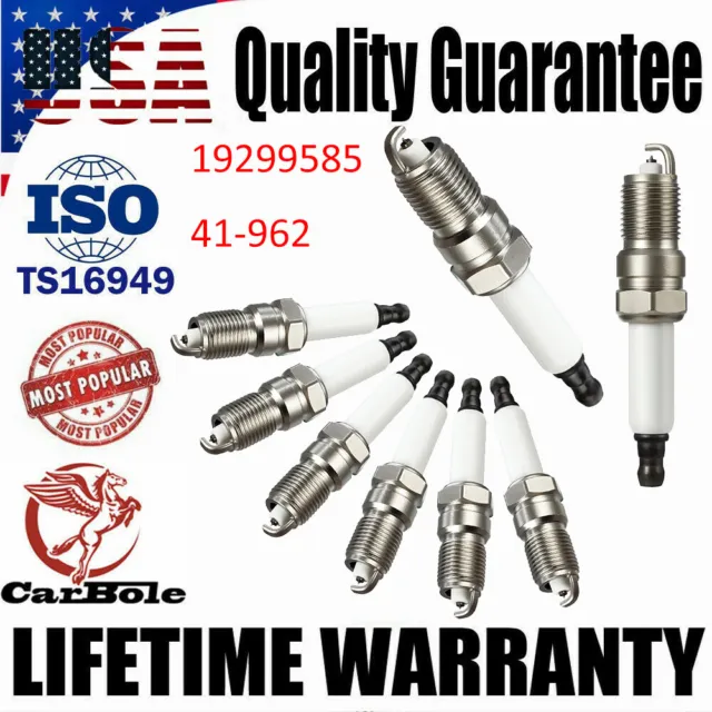 8Pack Spark Plugs 41962 For GMC Sierra Chevy Silverado 1500 SSR 19299585 41-962