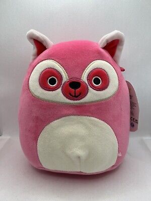 Hug Or Use As A Pillow Lucia The 16 inch Bright Coloured Pink and White Lemur Squishmallow Plush Cuddle 