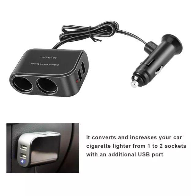 Compact Car Charger Socket with Dual USB Charge Your Devices with Ease