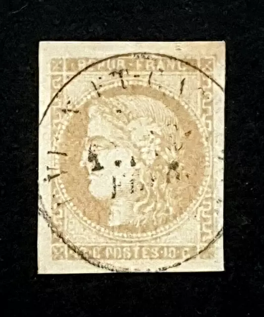 TIMBRE FRANCE CLASSIQUE CERES DE BORDEAUX 10C  1ER CHOIX Signé BRUN