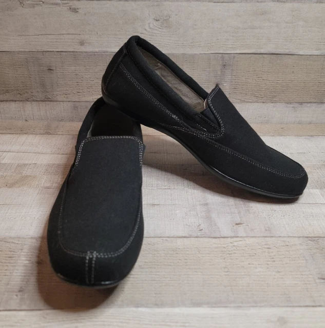 CALVIN KLEIN MEN S Menton Black Leather Casual Loafers Shoes