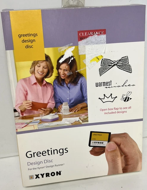 New Xyron  Design Runner Design Disc "Greetings" Scrapbooking Card making Crafts