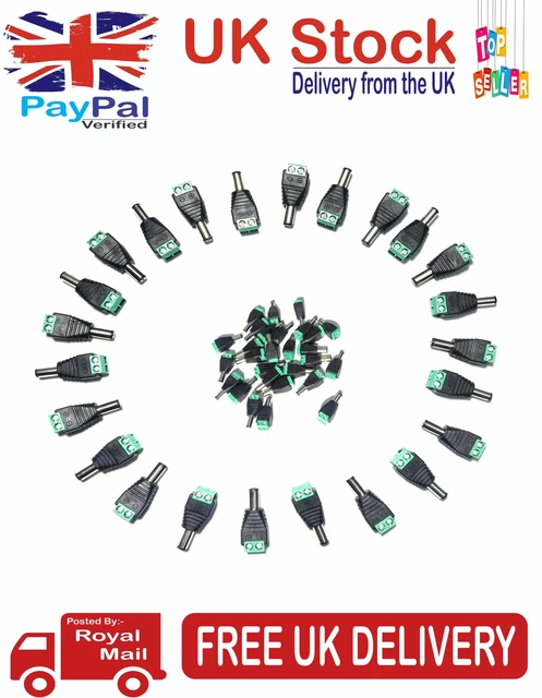US 20 Pairs Female Male 12V DC Power Connector 5.5x 2.1mm Socket Jack Plug