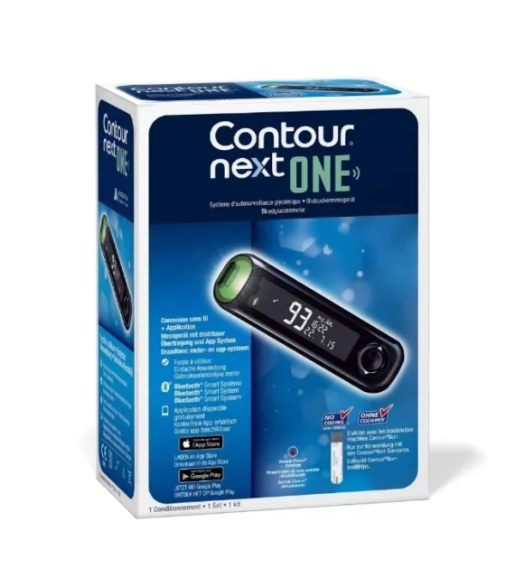 Ascensia Contour Next One Lecteur de Glycemie mg/dL Diabete Test -NEW- BLUETOOTH