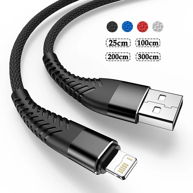 Fast Charger USB Cable Fast Charging Cord for iPhone 7 8 XS XR 11 12 13 14 iPad