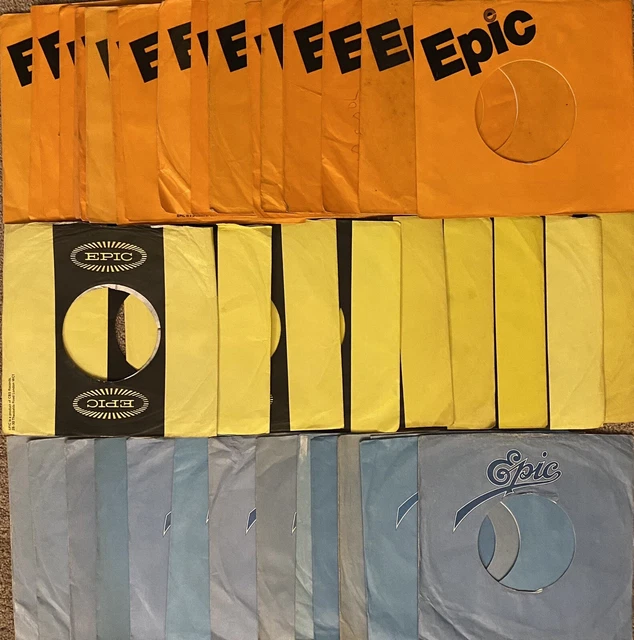 Jot Lot x 42 - 7" Epic Records Original Company Sleeves - 3 Variants G to NM