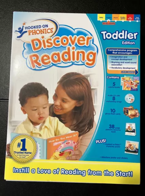 NEW Hooked on Phonics DISCOVER READING Toddler Edition 18-36 Months *Never Used!