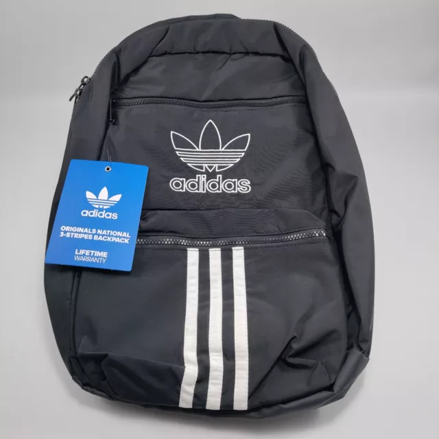 Adidas Originals National 3 Stripes Backpack Unisex Black CL5490 One Size NEW