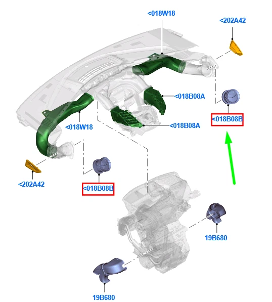FORD FIESTA MK6 Dashboard Internal Air Vent Louvre Grille 1745173 NEW