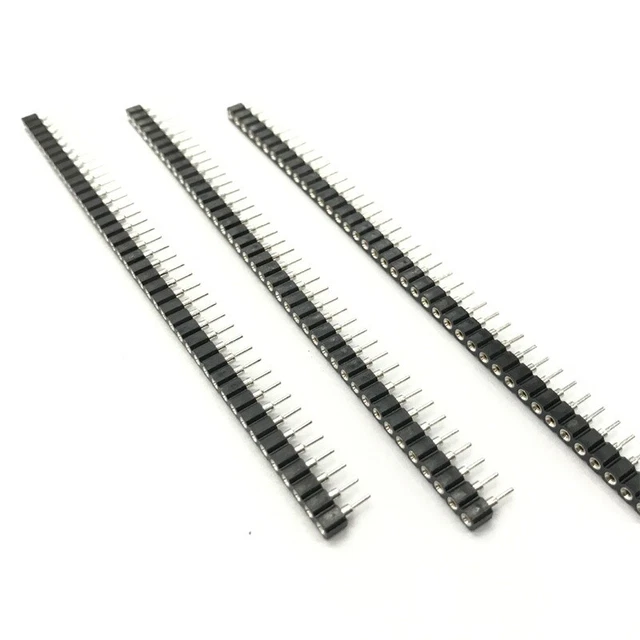 5Pcs 40Pin Single Female Pin gold plated 2.54mm Header Socket Row Round