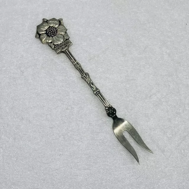 Vintage 1970s Silverplated Fruit Fork 3.5” Dogwood Holland Sunflower Handle 25