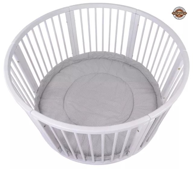 ROUND Playpen ATLAS Due with Grey Playmat Polka Dots SALE ! Brand NEW VERY LARGE 3