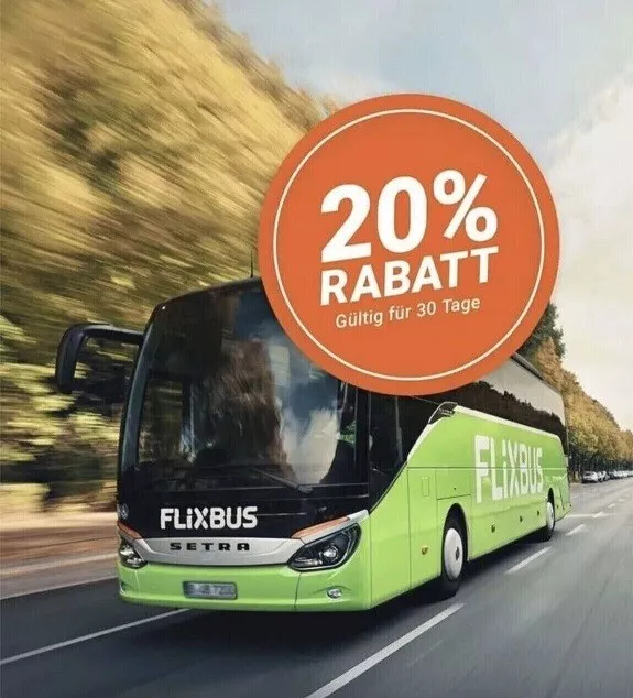 20% FlixBus & FlixTrain Gutschein - Sofortversand - Immediate Delivery!