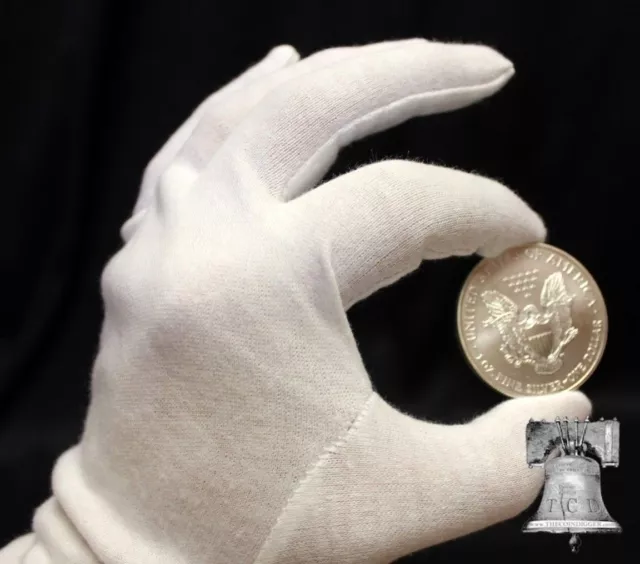 XL Inspection Gloves Gold Silver Coin Currency Stamp HEAVY DUTY Cotton 1x Pair