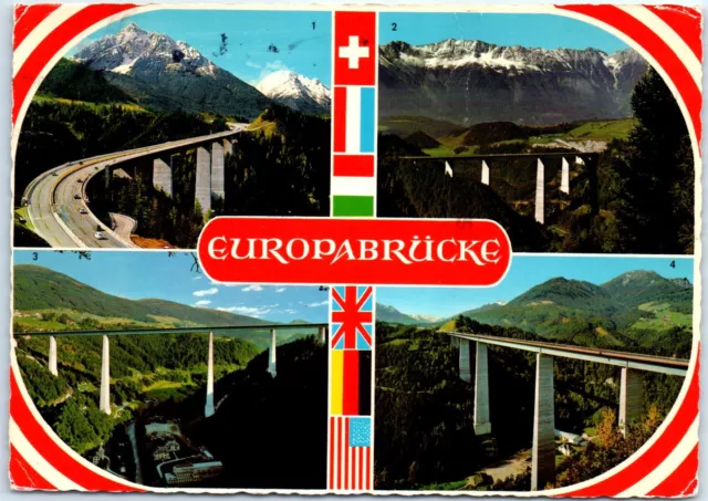 Postcard - Europabrücke (Europa Bridge), Brennerautobahn, Stubaital, Austria