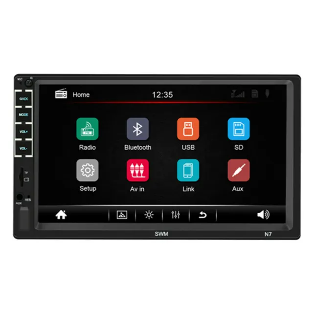 Double DIN 7in Stereo Radio Car MP5 Player Bluetooth Aux Input Android/iPhone