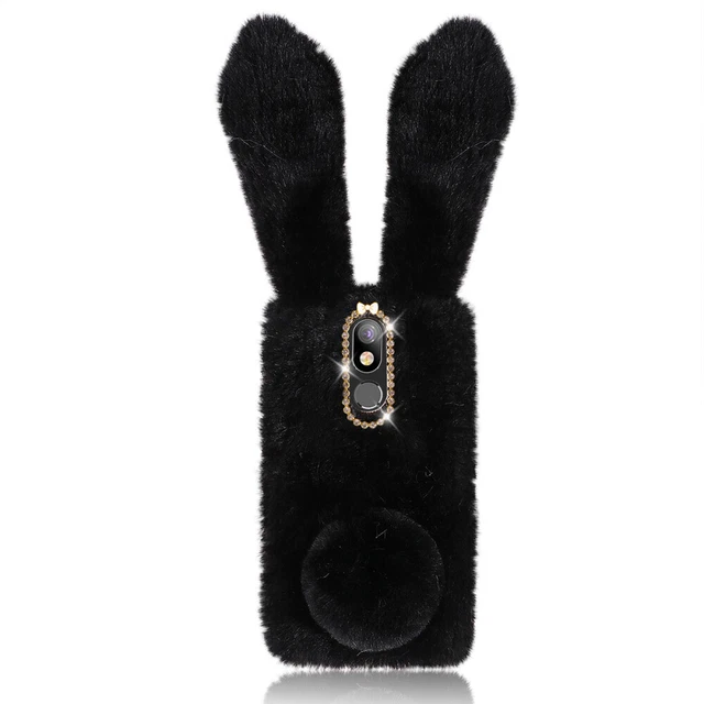 Housse de téléphone en peluche Oreille de lapin Quatre saisons All-Match Cadre