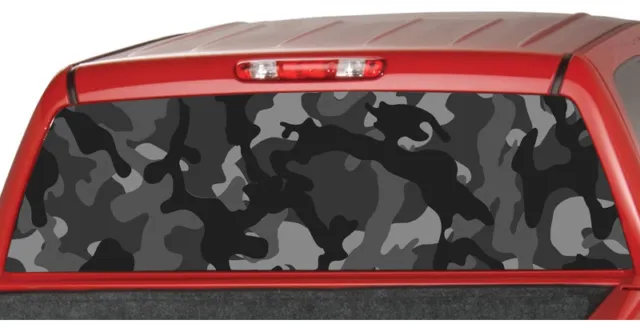 URBAN CAMO BLACK Rear Truck Window Graphic Decal Tint suv ute camouflage pickup